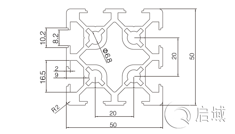 5050S铝型材图纸