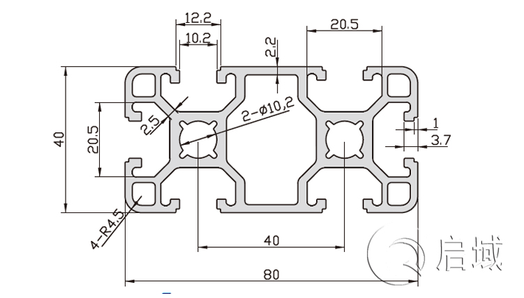 4080D铝合金型材图纸